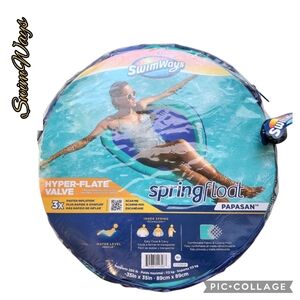Swimways swim chair spring float hyper-flate valve comfort fabric cooling mesh